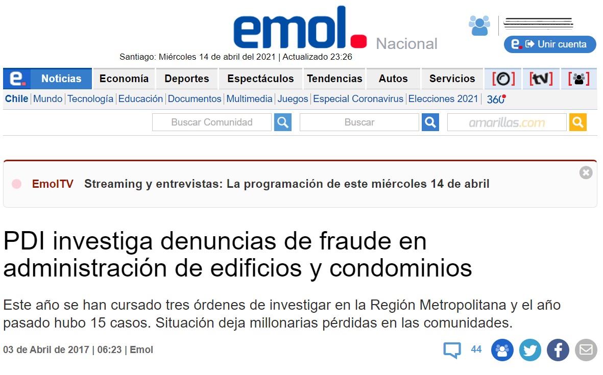 Noticia de Emol